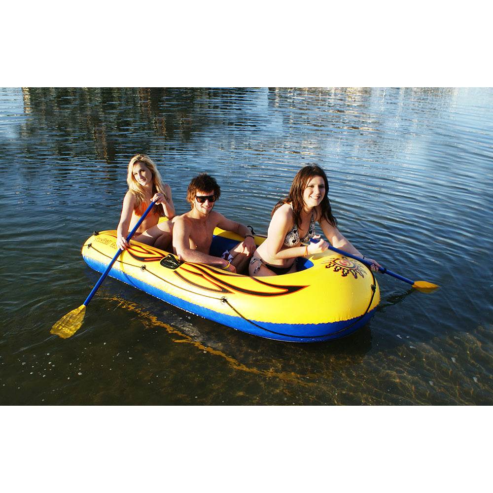Sunskiff 3-Person Inflatable Boat Kit with Oars & Pump