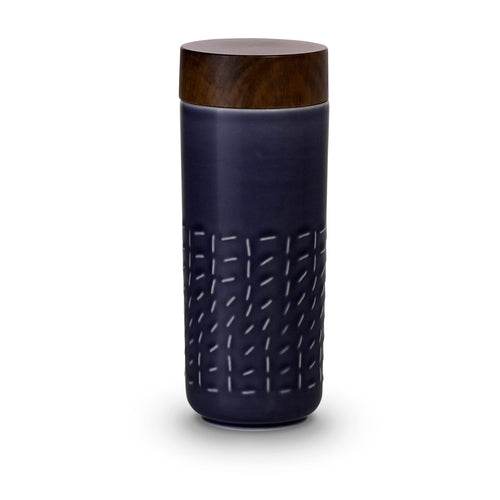 Footprint Ceramic Travel Mug Stone Blue