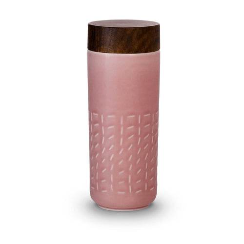 Footprint Ceramic Travel Mug Rose Pink