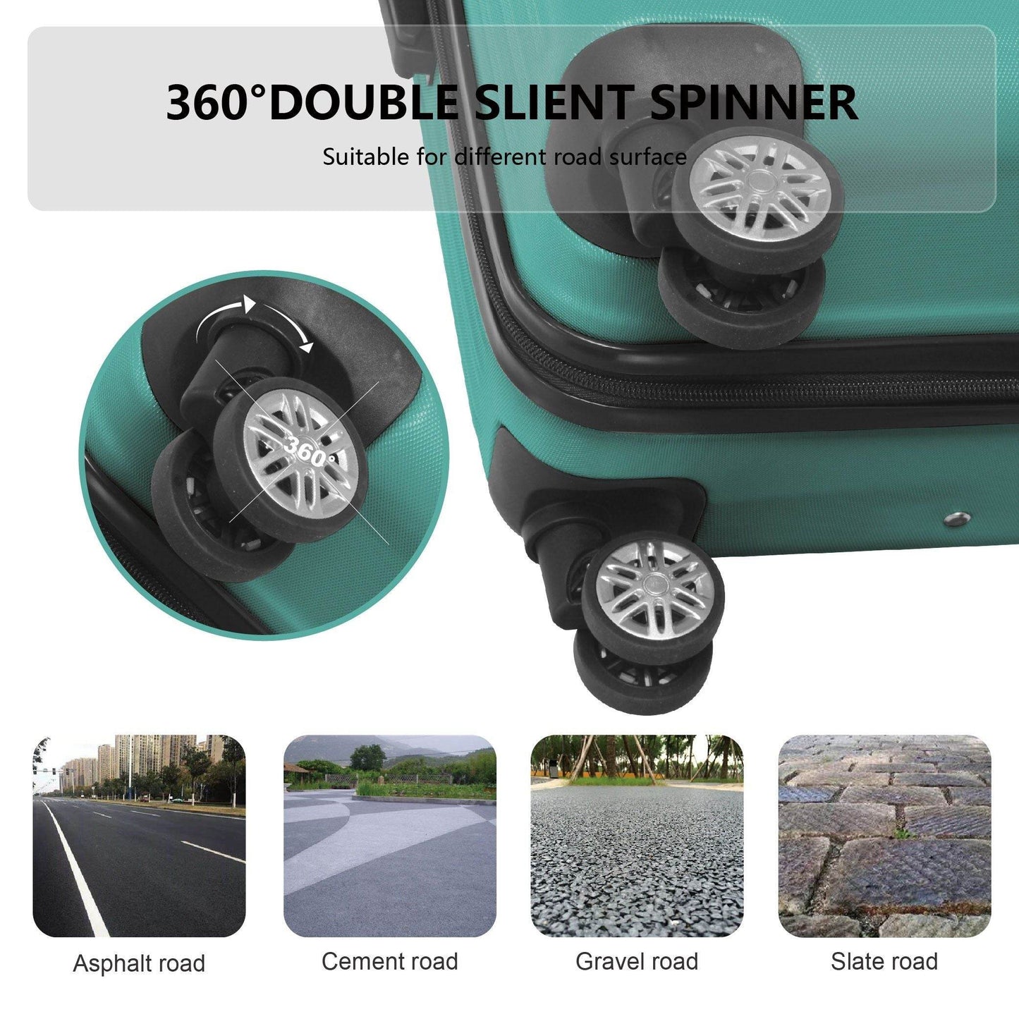 3-Piece Hardside Spinner Luggage Set with TSA Lock & Nested Storage – 20", 24", 28"