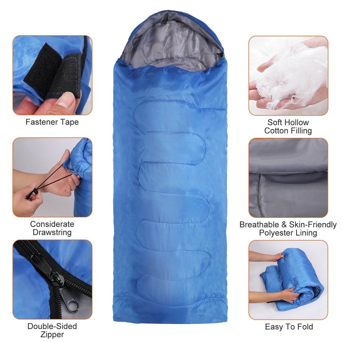 Lightweight Camping Sleeping Bag for Adults & Teens