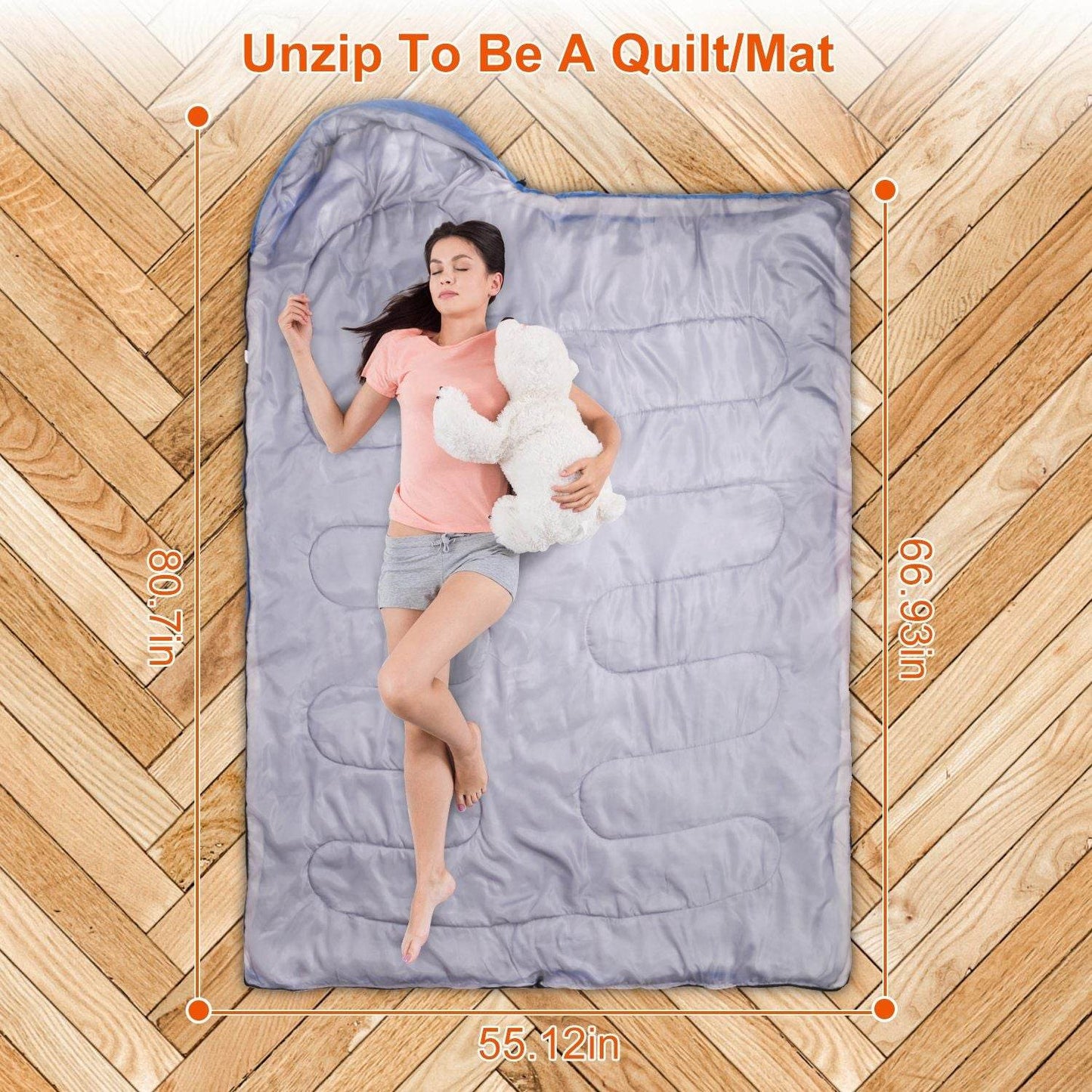 Lightweight Camping Sleeping Bag for Adults & Teens
