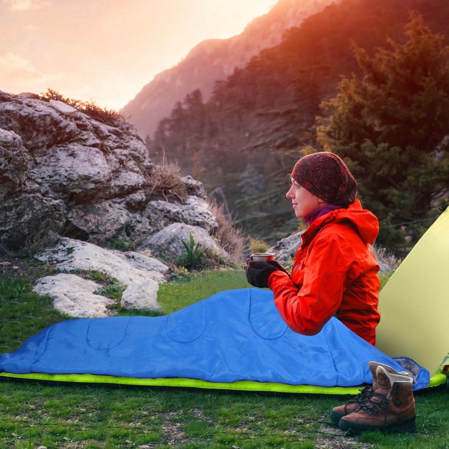 Lightweight Camping Sleeping Bag for Adults & Teens