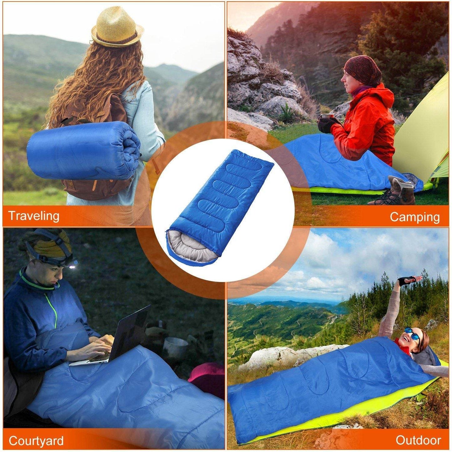 Lightweight Camping Sleeping Bag for Adults & Teens