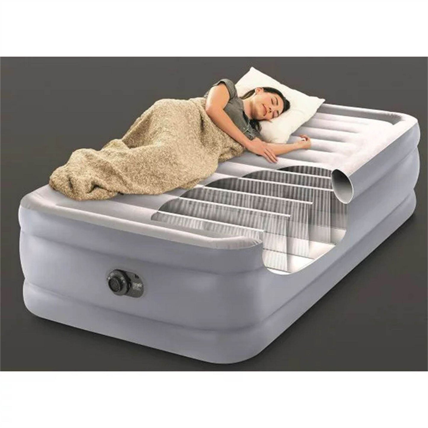 20" Dura-Beam Deluxe Raised Air Mattress with Built-in Pump
