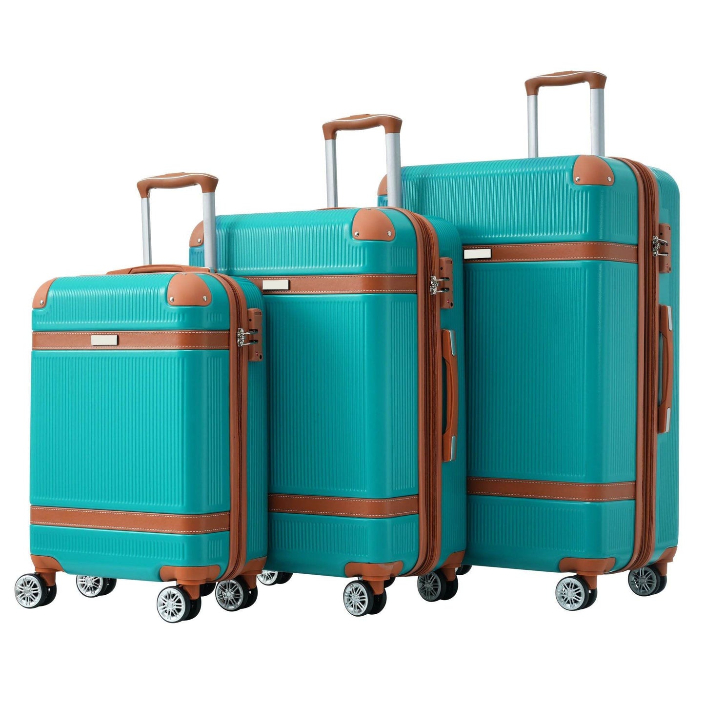 3-Piece Lightweight ABS Luggage Set with TSA Lock & Expandable Storage – 20", 24", 28"