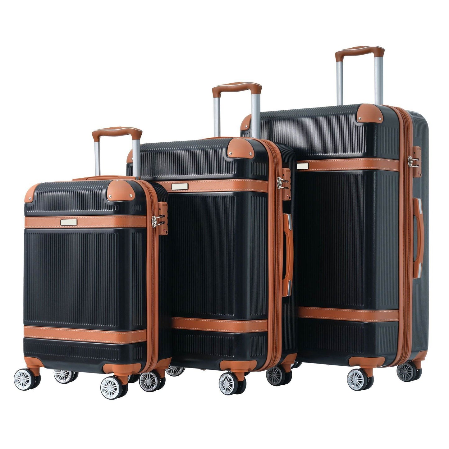 3-Piece Lightweight ABS Hardside Luggage Set with Spinner Wheels & TSA Lock – Expandable 20", 24", 28"