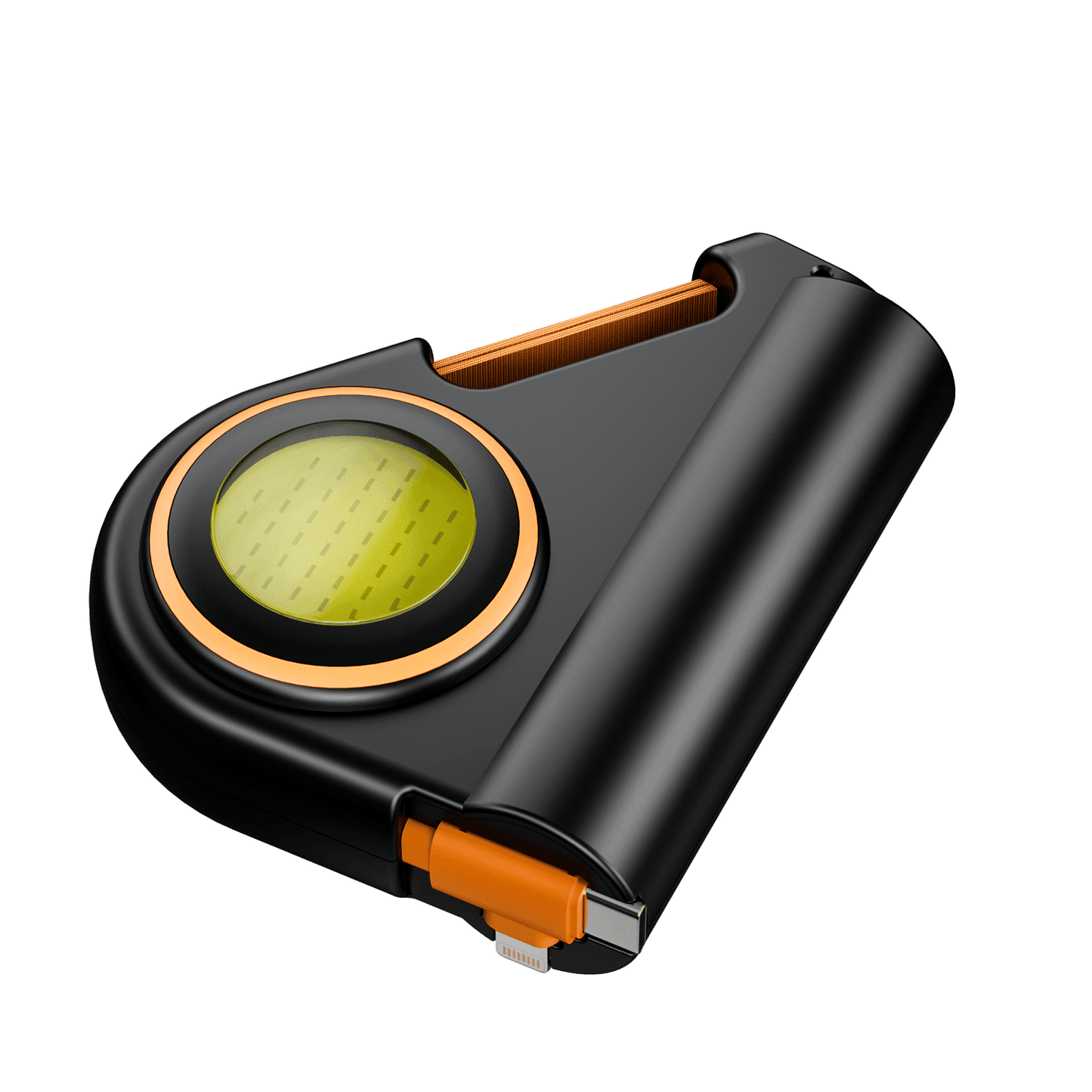 5000mAh Outdoor Power Bank with Built-In Retractable Cable, Flashlight, and Hiking Hook