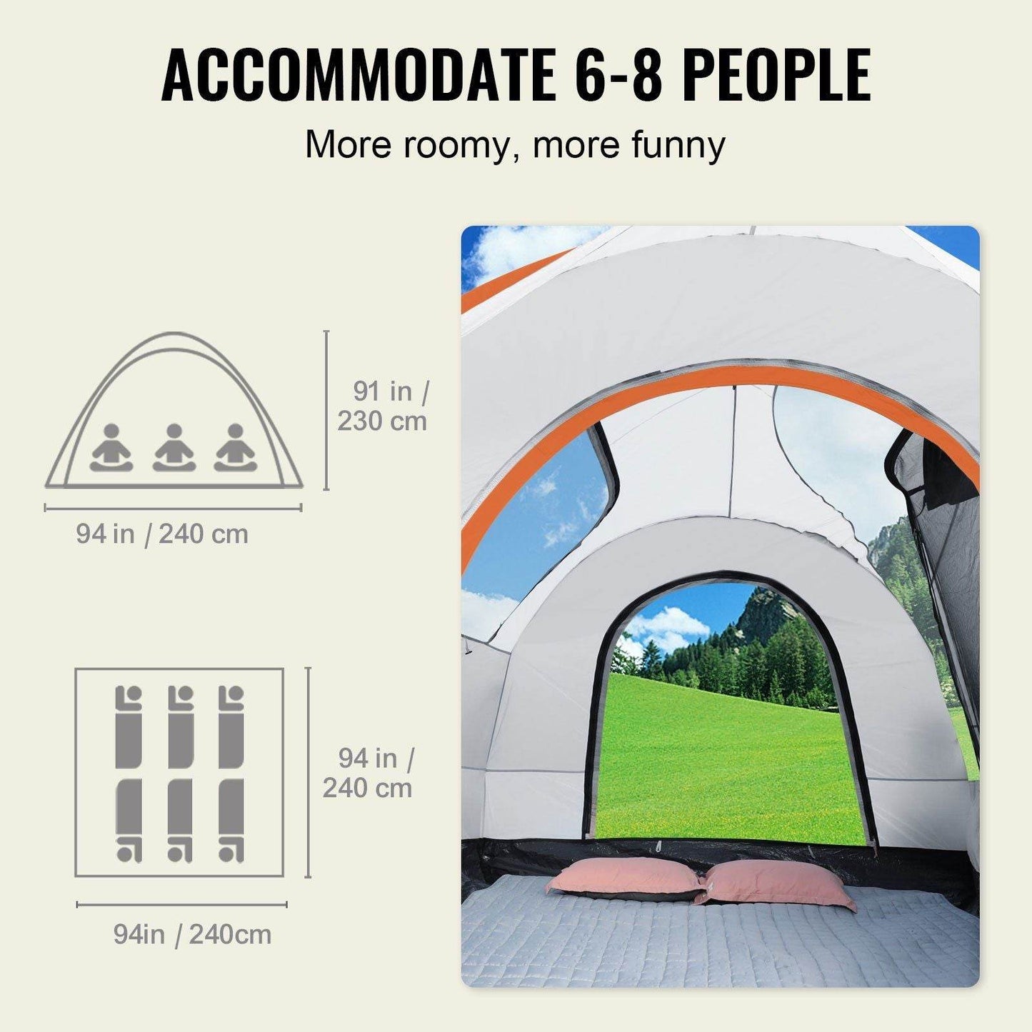 8'-8' SUV Tent Attachment for Camping with Rain Layer and Carry Bag