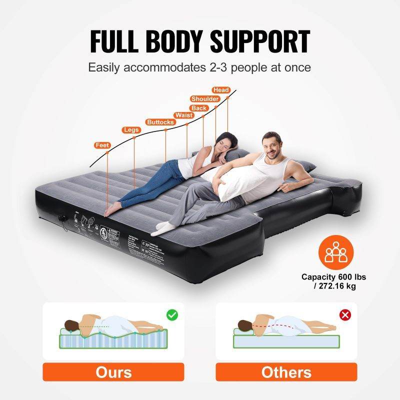 Full Size Inflatable Truck Bed Air Mattress for 5.5–5.8 ft Short Beds