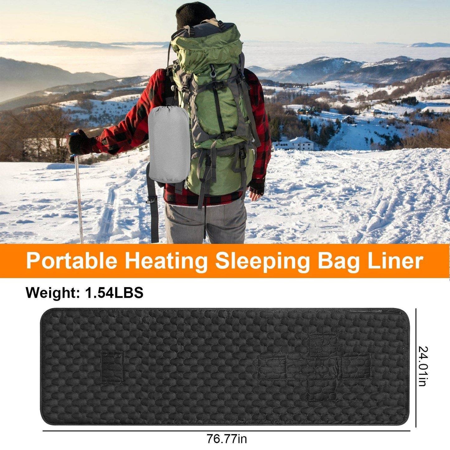 Heated Sleeping Bag Liner – USB Powered, Lightweight, and Machine Washable