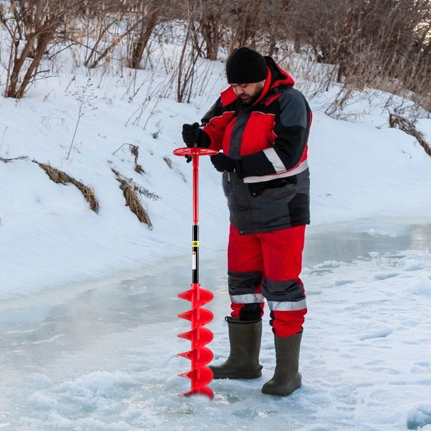 6" Nylon Ice Auger Drill with 39" Adjustable Extension Rod