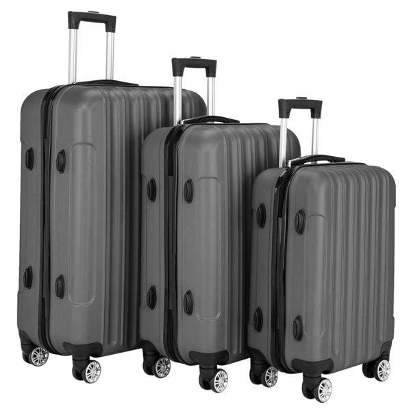 3-Piece Hard Shell Travel Storage Luggage Set – Durable & High Capacity Suitcases