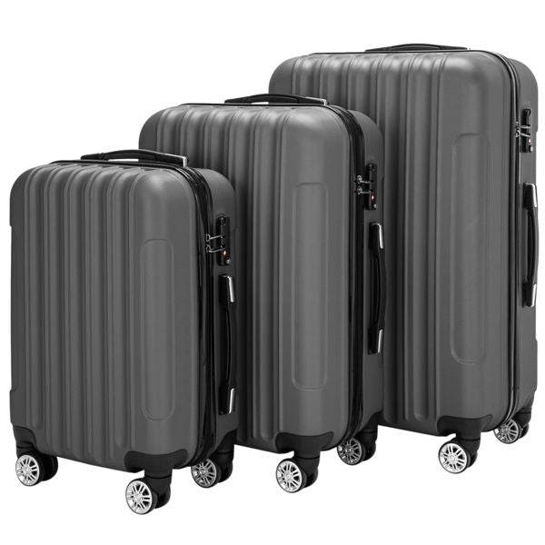 3-Piece Hard Shell Travel Storage Luggage Set – Durable & High Capacity Suitcases