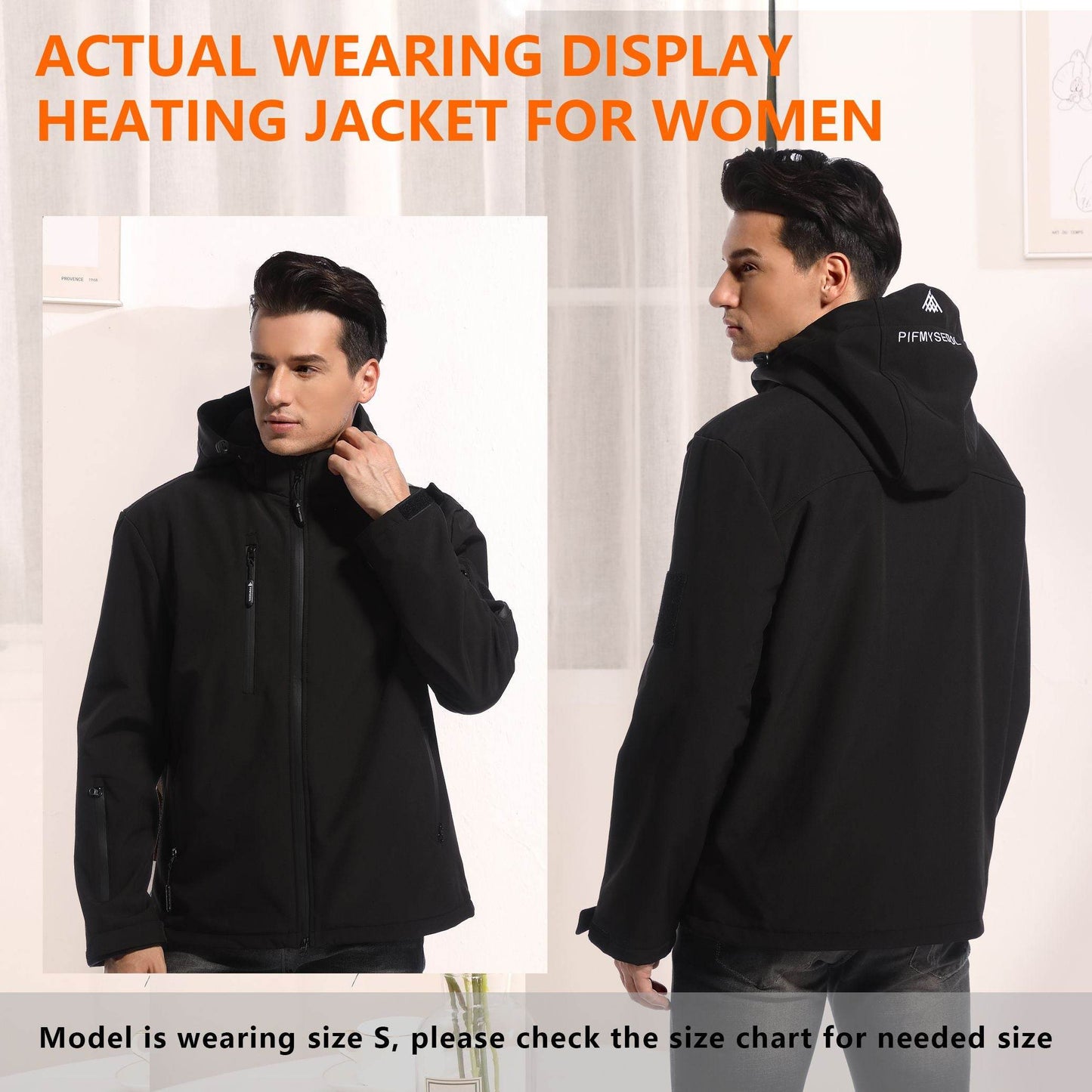 Men's Heated Jacket with Battery Pack in Black