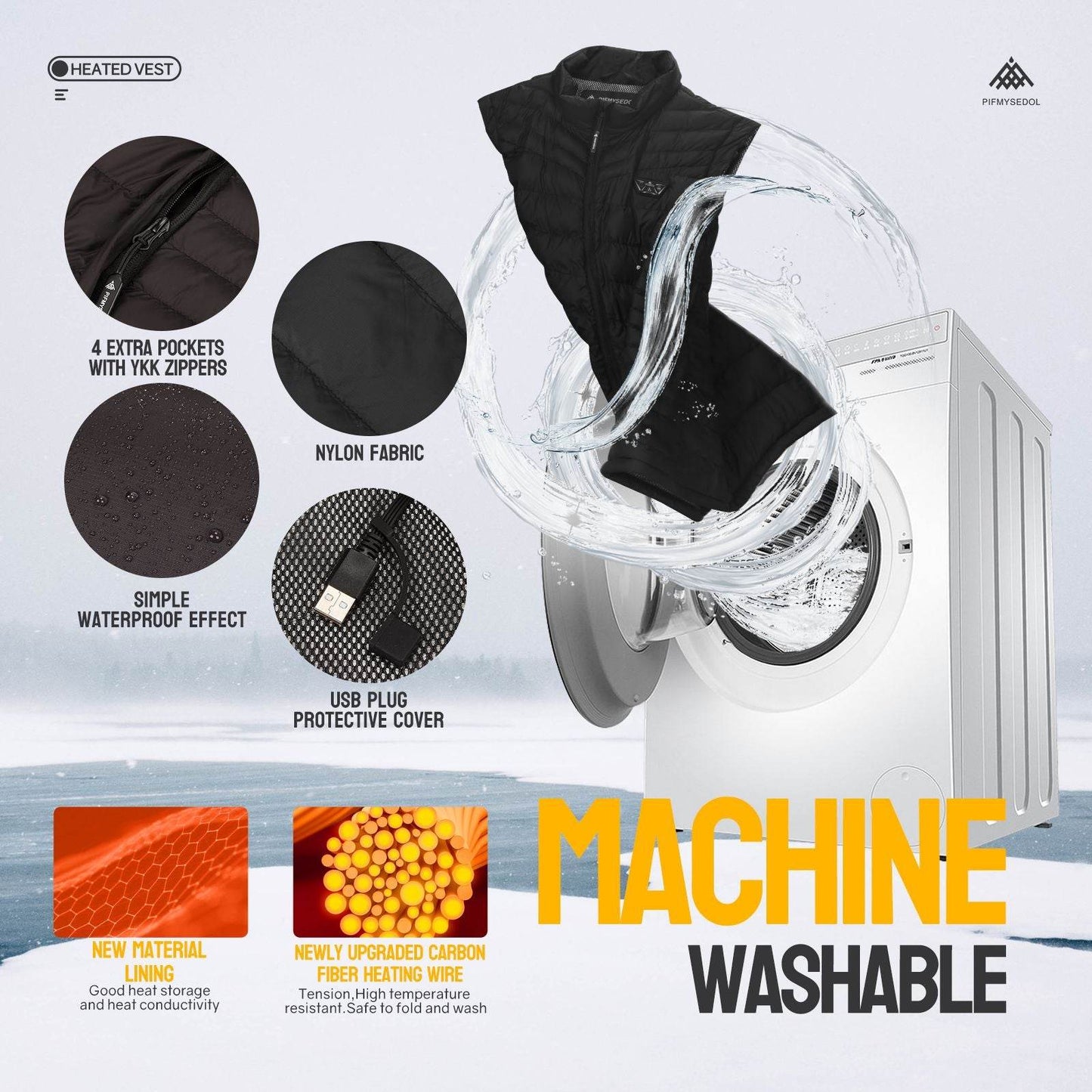 Men's Heated Vest with Rechargeable Battery Pack