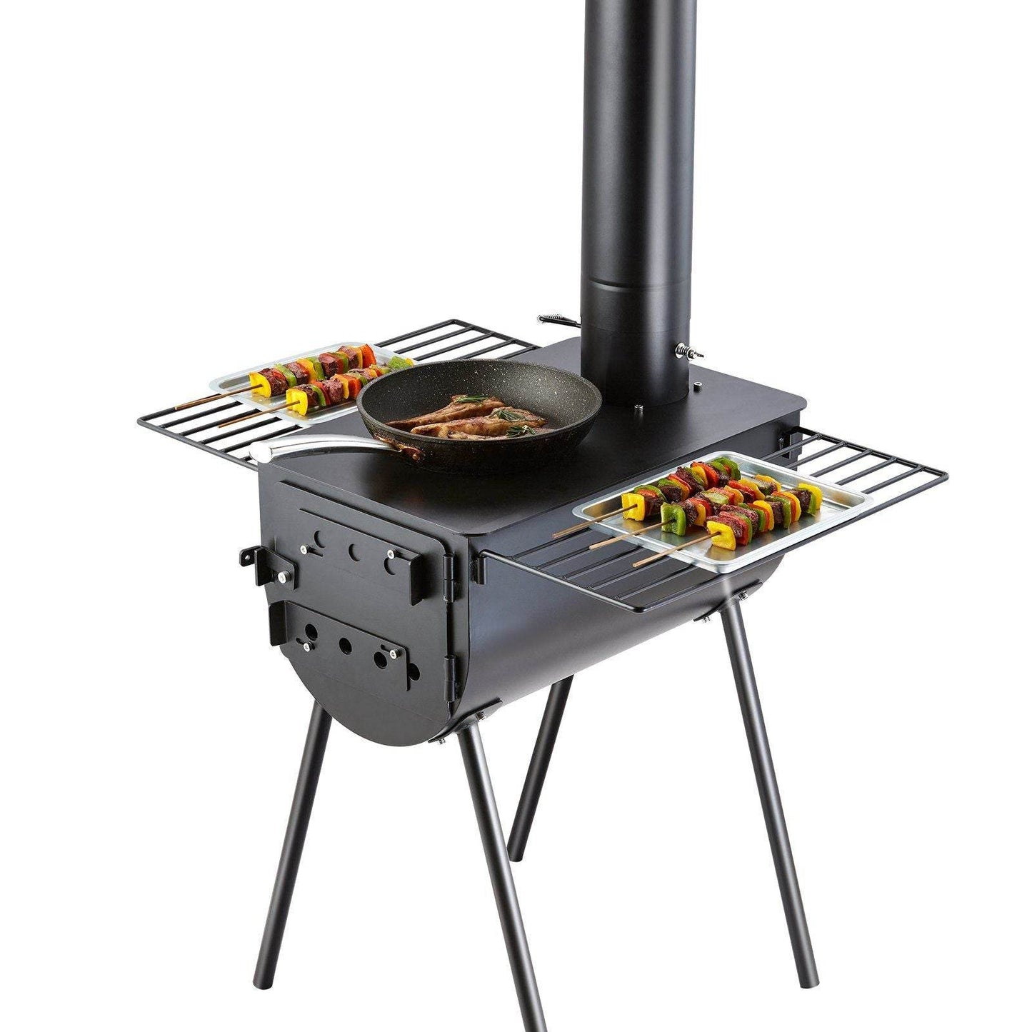 Portable Wood Burning Stove with Chimney Pipes