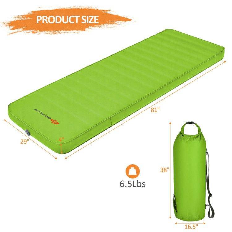Self-Inflating Camping Sleeping Mattress with Carry Bag