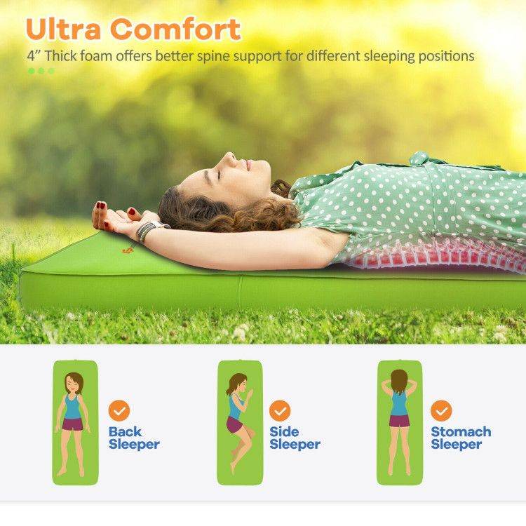 Self-Inflating Camping Sleeping Mattress with Carry Bag