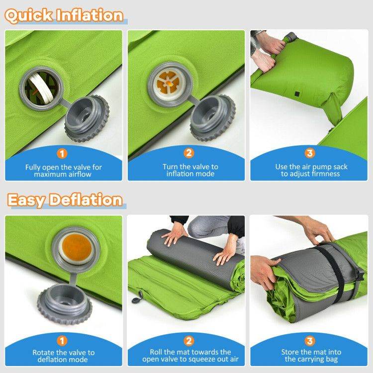 Self-Inflating Camping Sleeping Mattress with Carry Bag