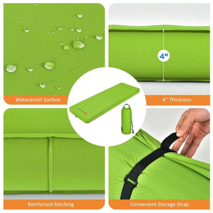 Self-Inflating Camping Sleeping Mattress with Carry Bag
