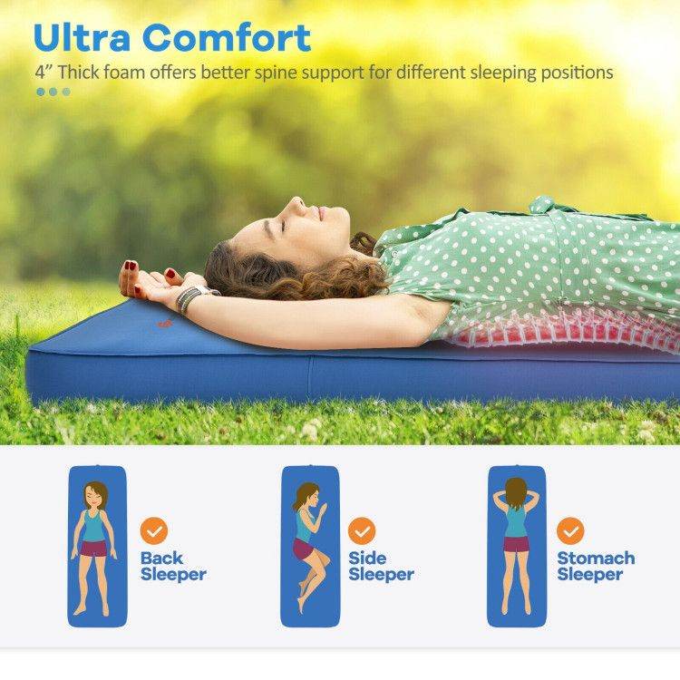 Self-Inflating Camping Sleeping Mattress with Carry Bag
