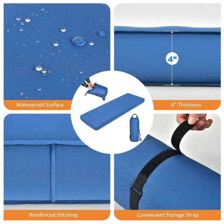 Self-Inflating Camping Sleeping Mattress with Carry Bag