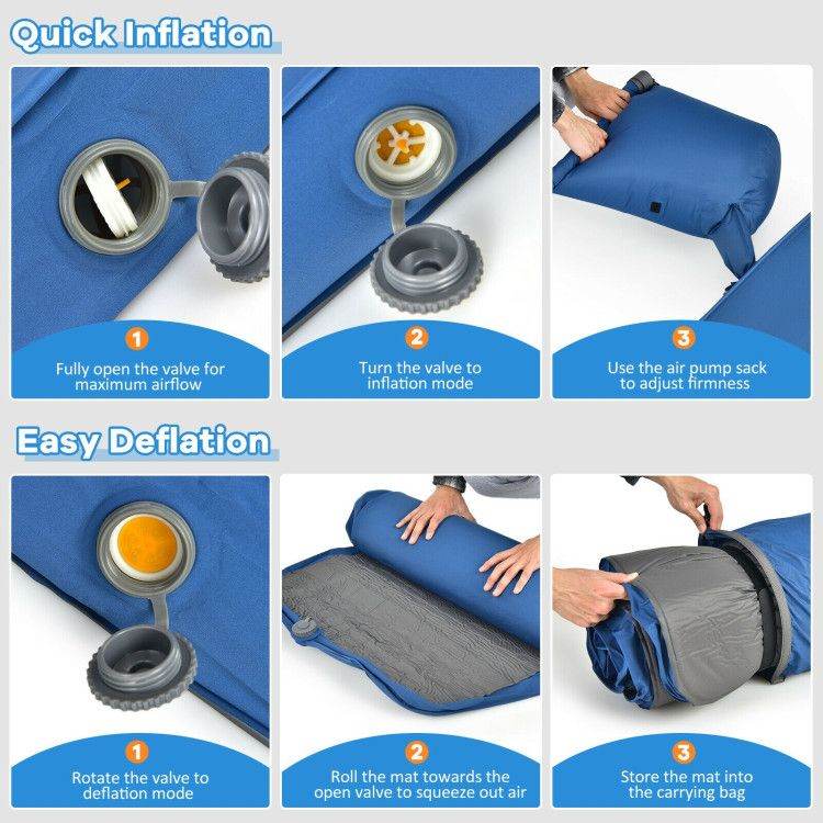 Self-Inflating Camping Sleeping Mattress with Carry Bag