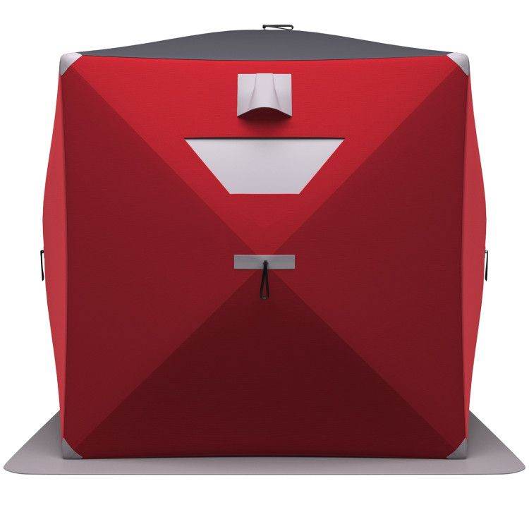 2-Person Portable Ice Shelter Fishing Tent with Carry Bag – Red