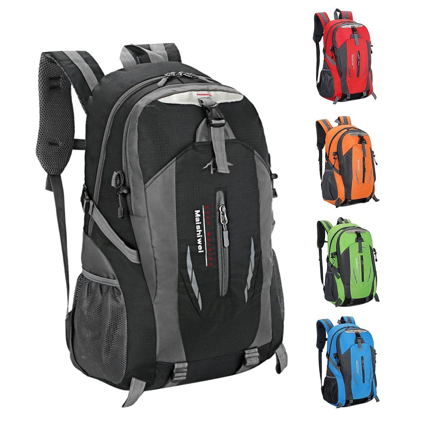 36L Waterproof Travel Hiking Backpack Black