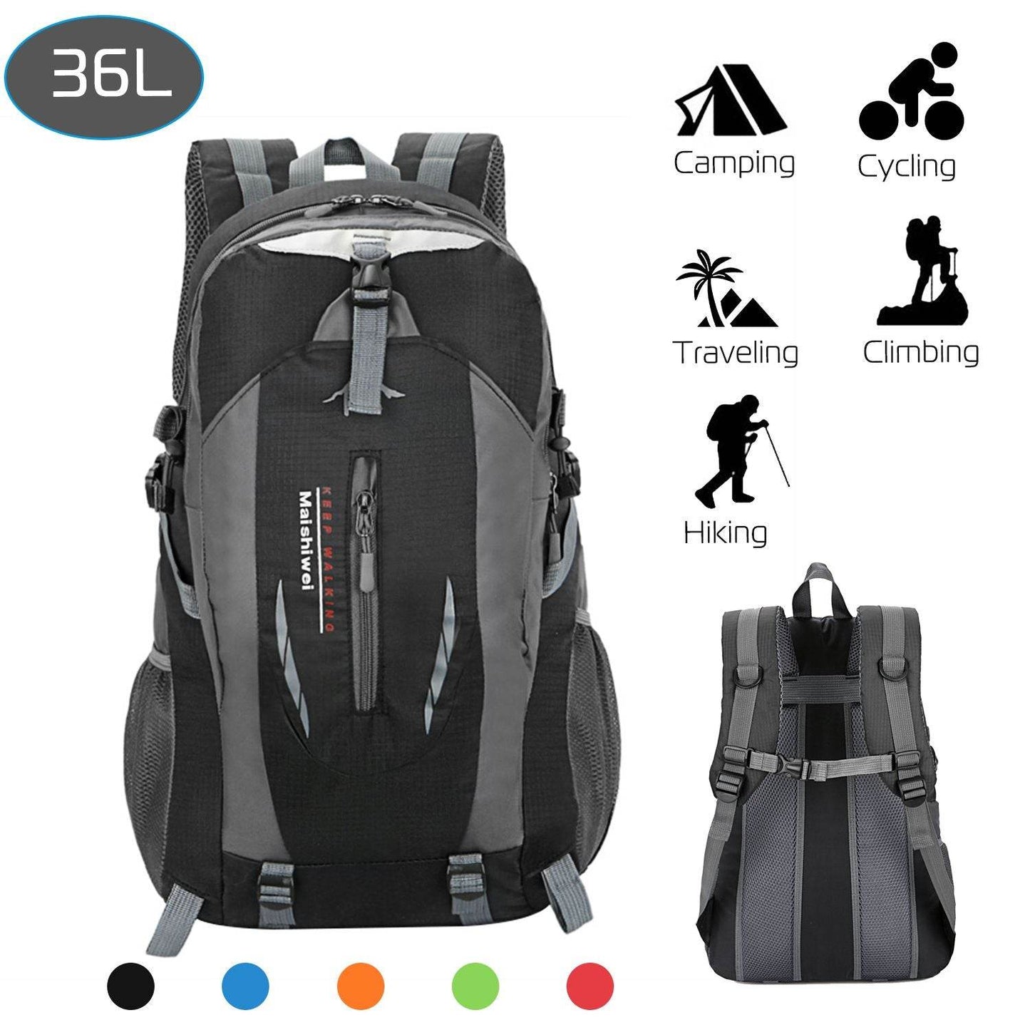 36L Waterproof Travel Hiking Backpack
