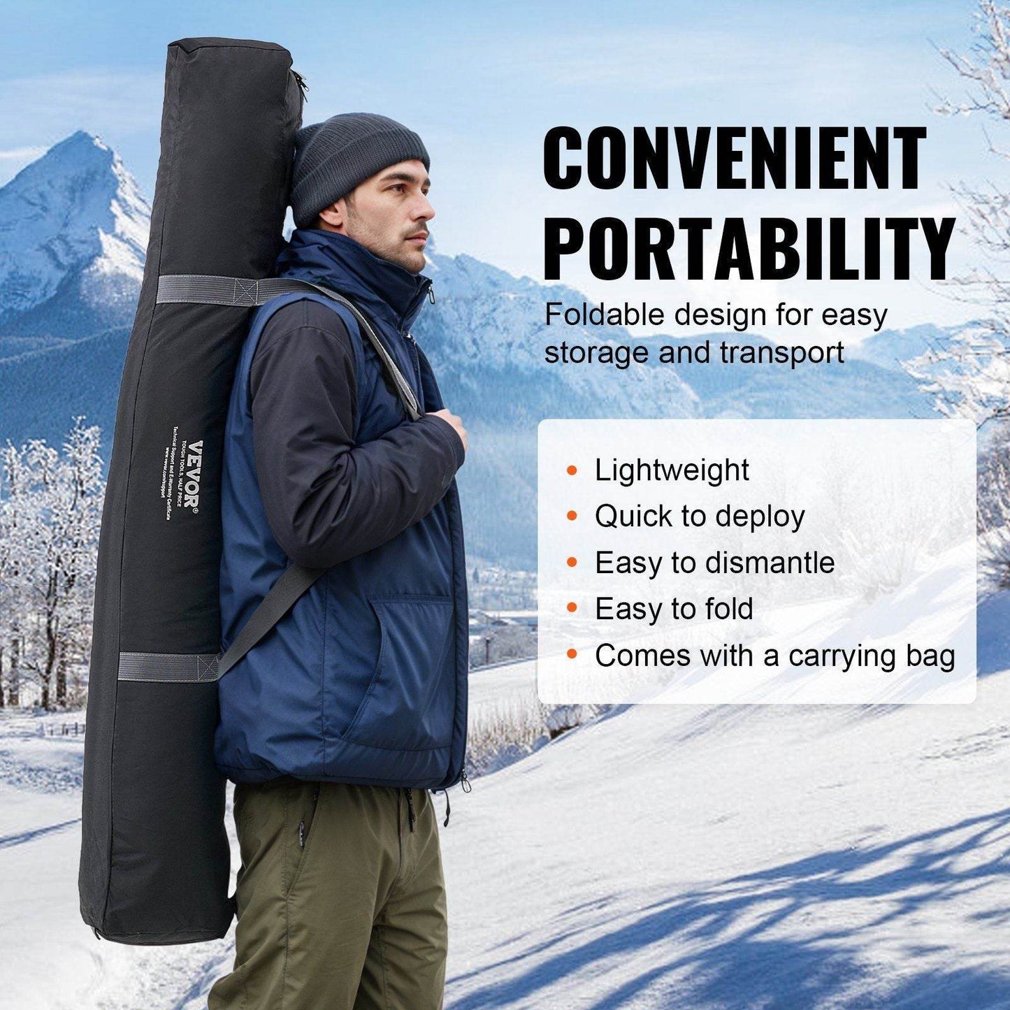 6-8 Person Portable Pop-Up Ice Fishing Shanty Tent