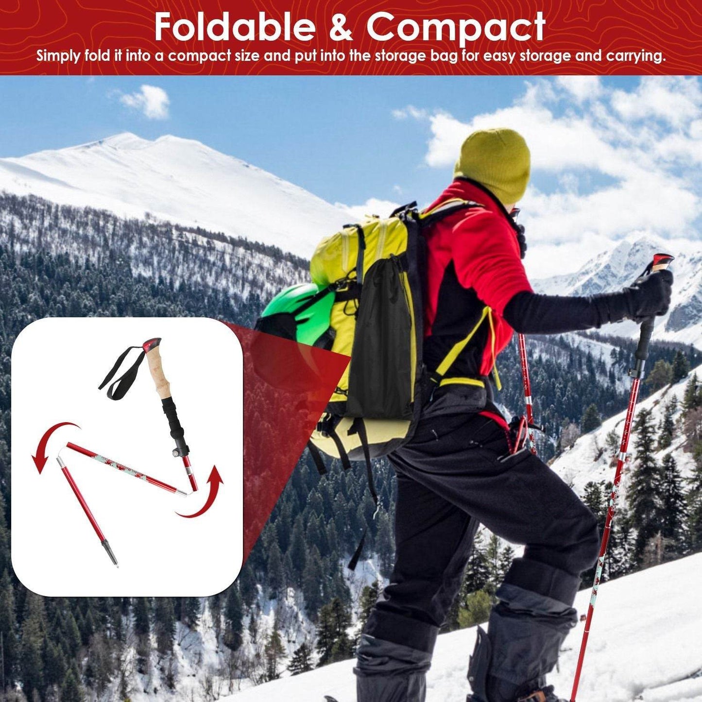 2-Pack Collapsible Hiking Poles