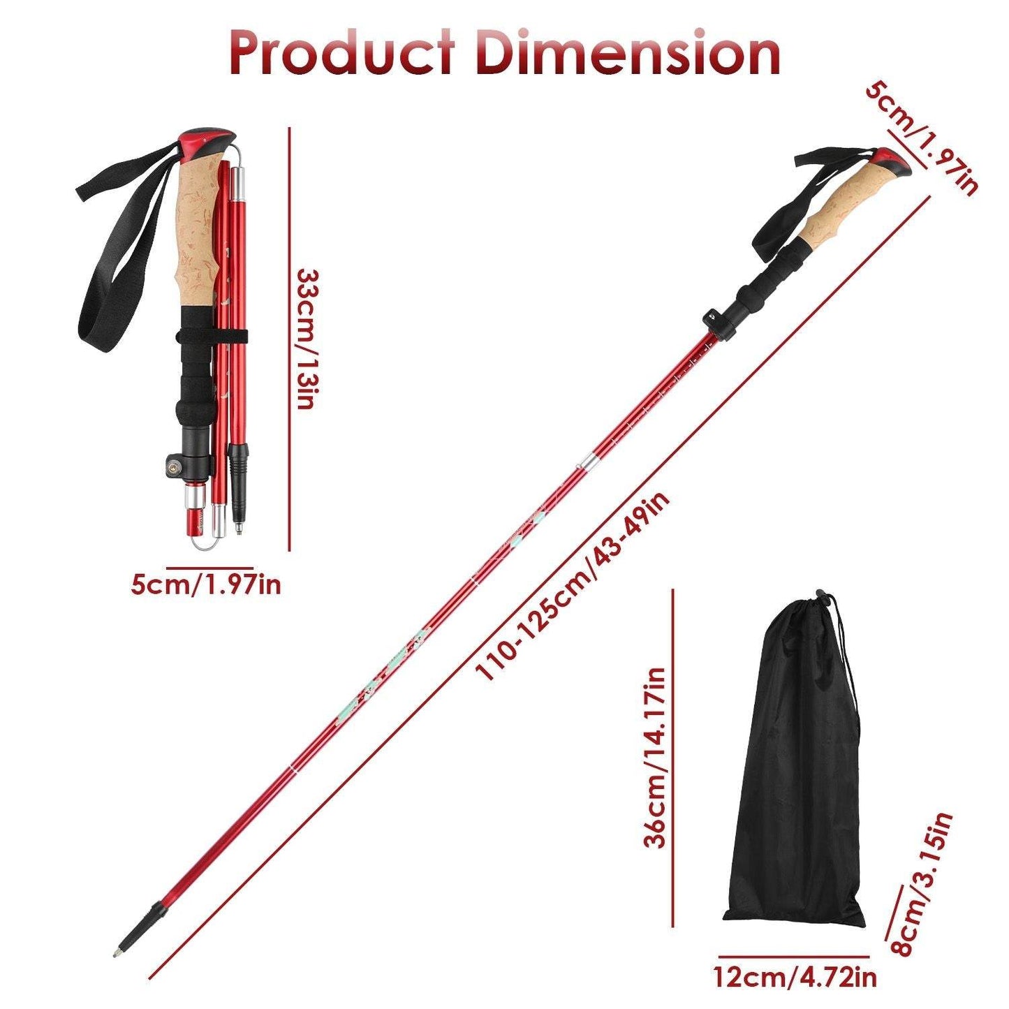 2-Pack Collapsible Hiking Poles