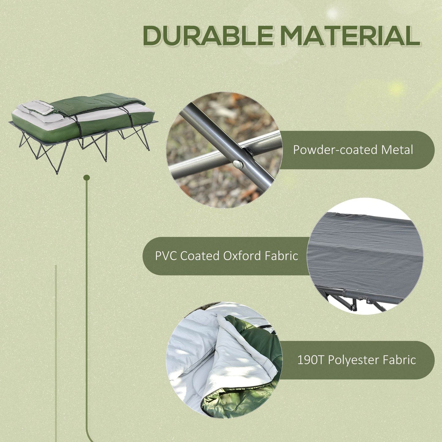 2-Person Folding Camping Cot Set With Carrying Bag
