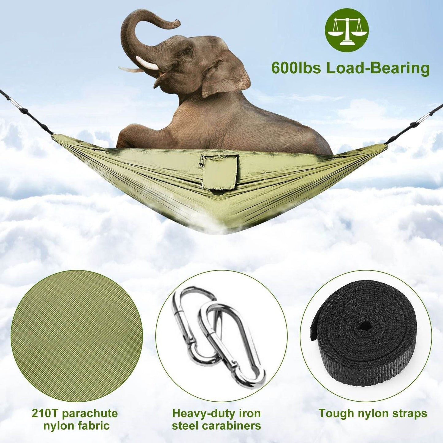 Portable Double Camping Hammock with Mosquito Net
