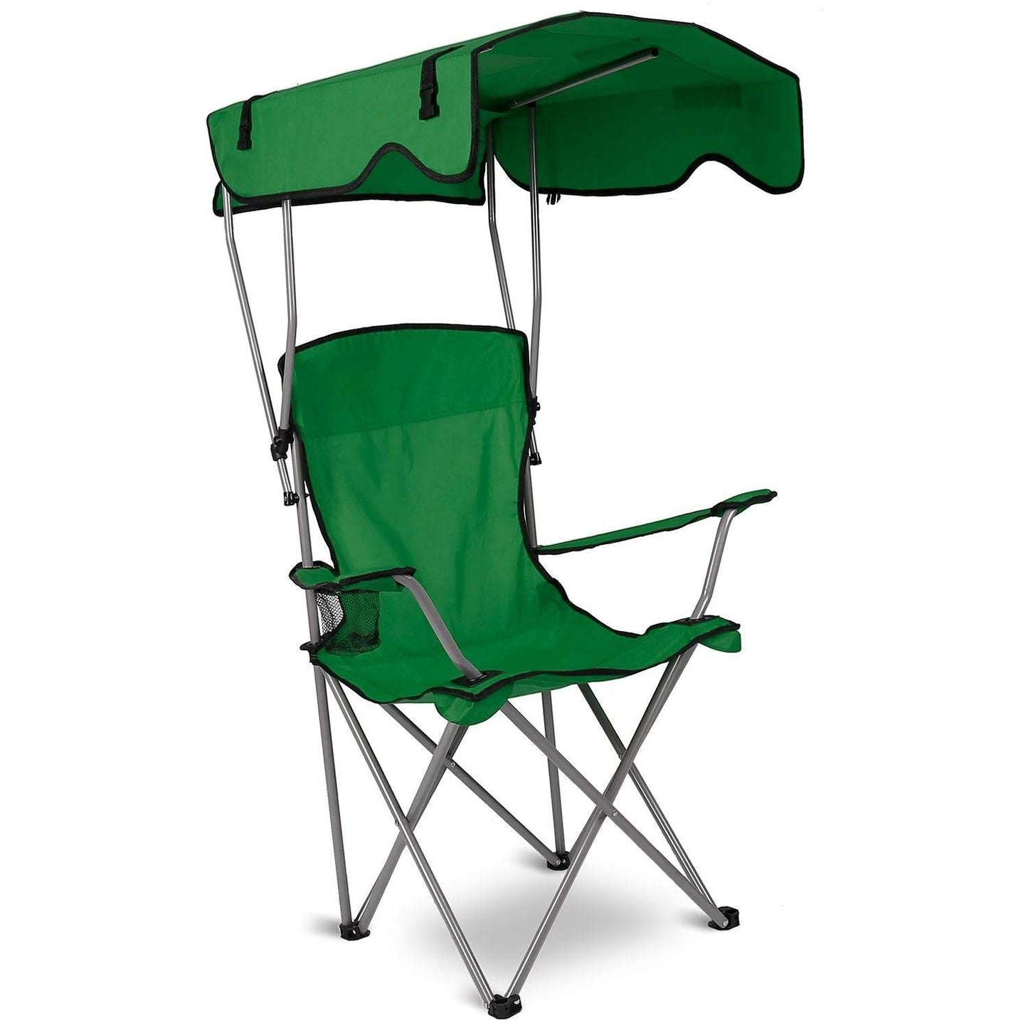 Foldable Canopy Beach Chair with Sun Protection and A Shade Cover Green