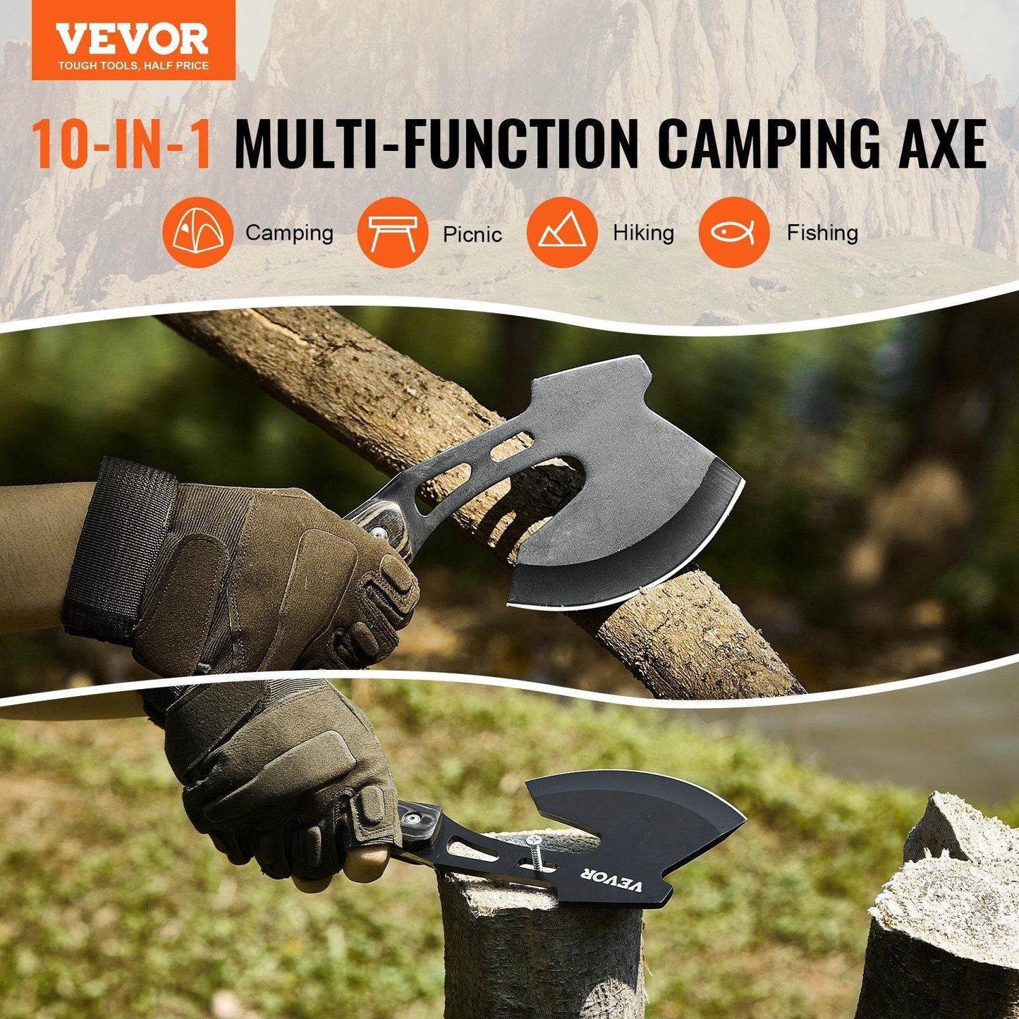 Hunting Knife and Hatchet Axe Combo Set