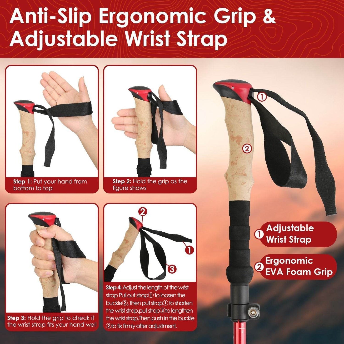 2-Pack Collapsible Hiking Poles