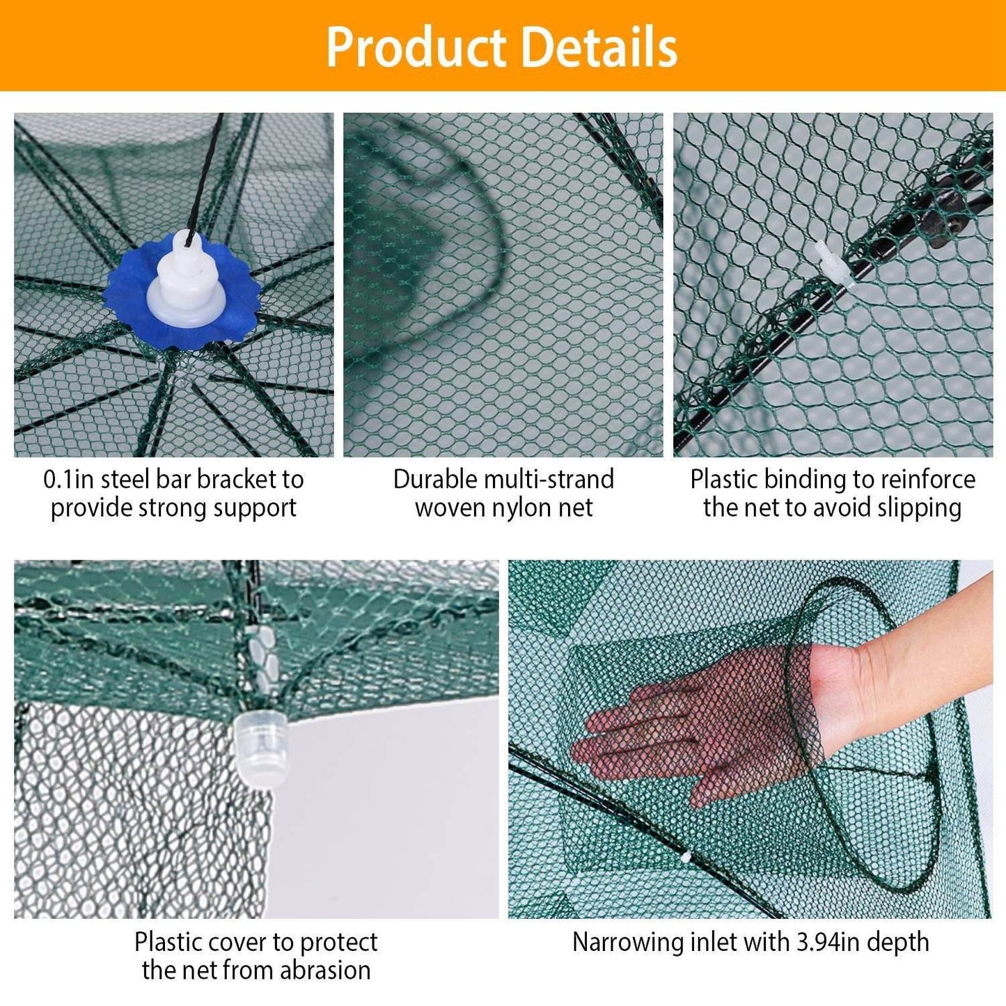 Foldable Fishing Bait Trap Net