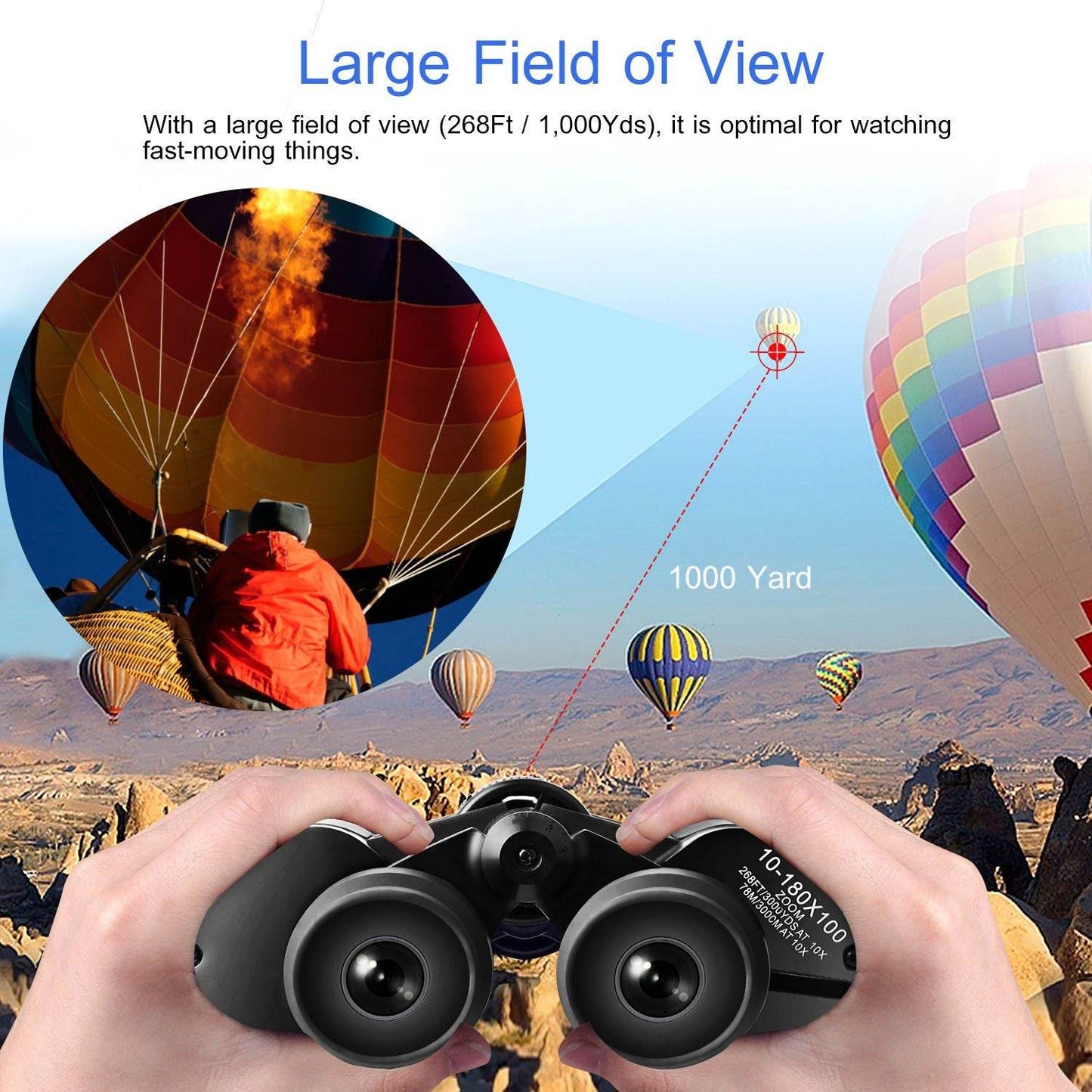 Portable Zoom Binoculars with FMC Lens and Low Light Night Vision
