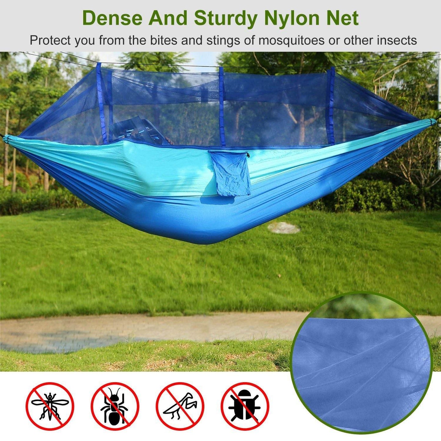 Portable Double Camping Hammock with Mosquito Net