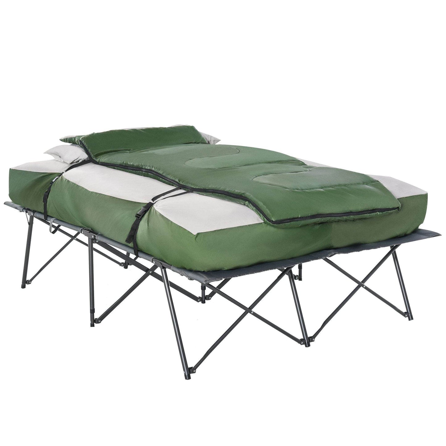 2-Person Folding Camping Cot Set With Carrying Bag
