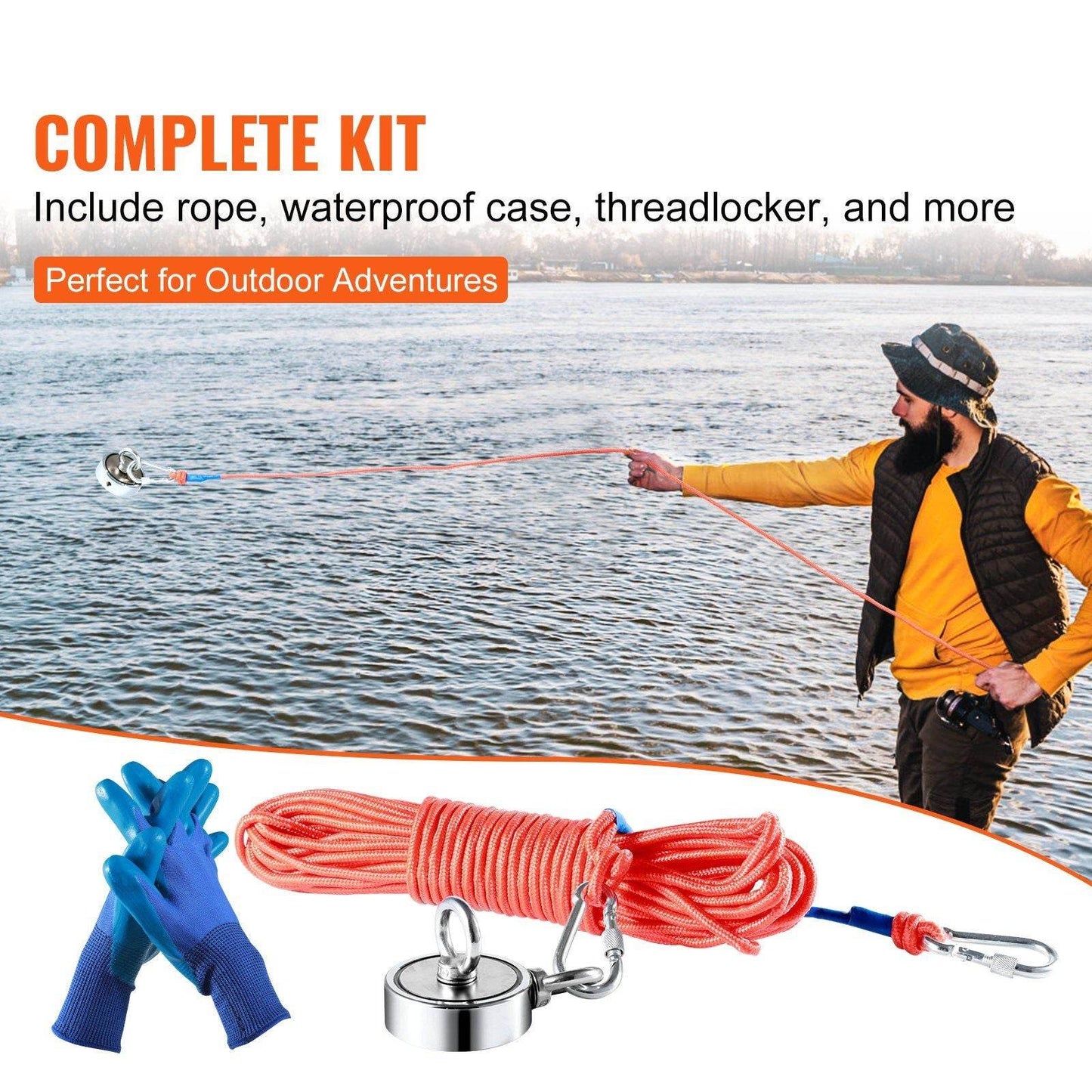 1200lb Double-Sided Magnet Fishing Kit