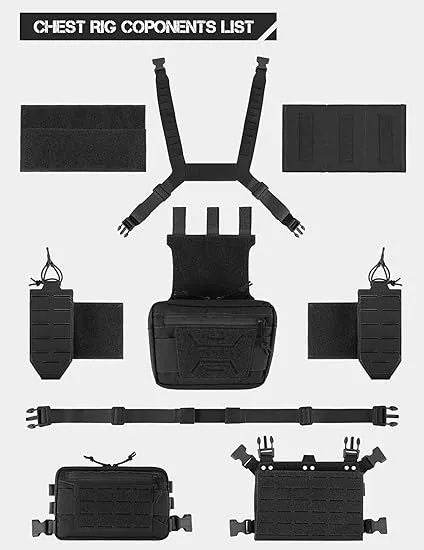 Tactical Chest Rig with Magazine Pouch for Hunting, Airsoft & Outdoor Use