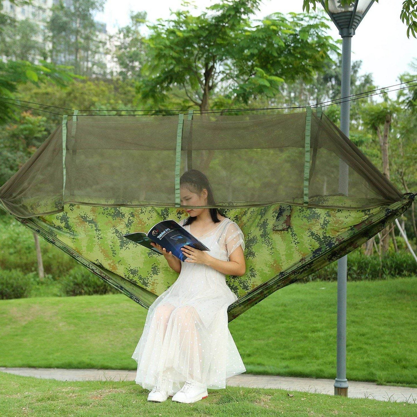 Portable Double Camping Hammock with Mosquito Net