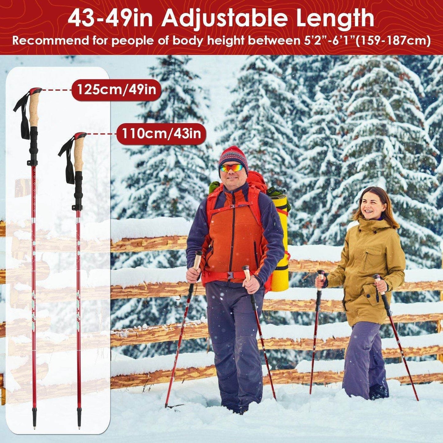 2-Pack Collapsible Hiking Poles