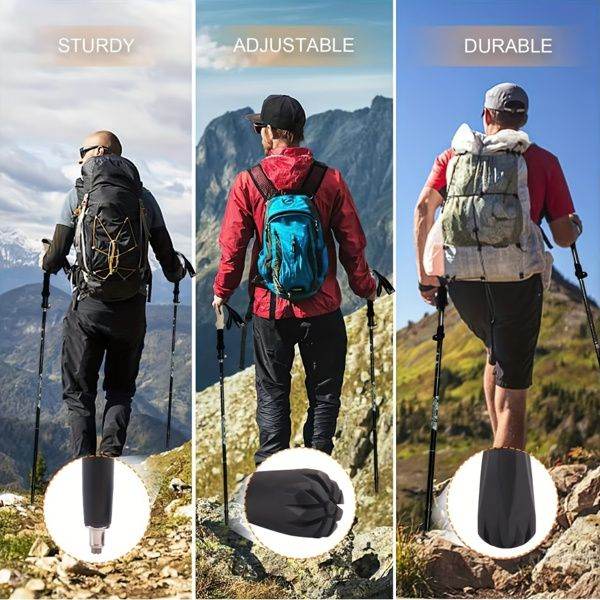 Collapsible Lightweight Adjustable Trekking Poles in Gold