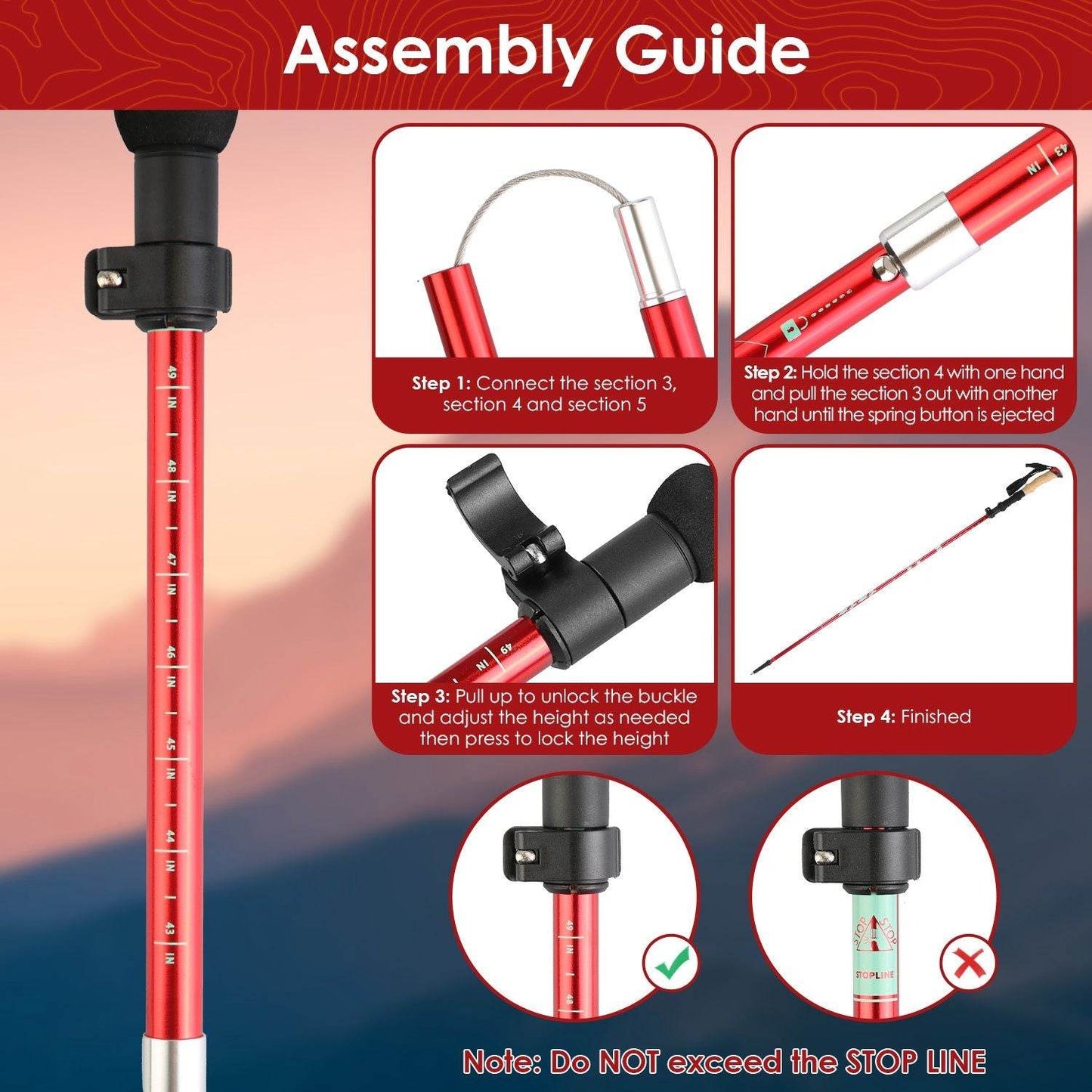 2-Pack Collapsible Hiking Poles