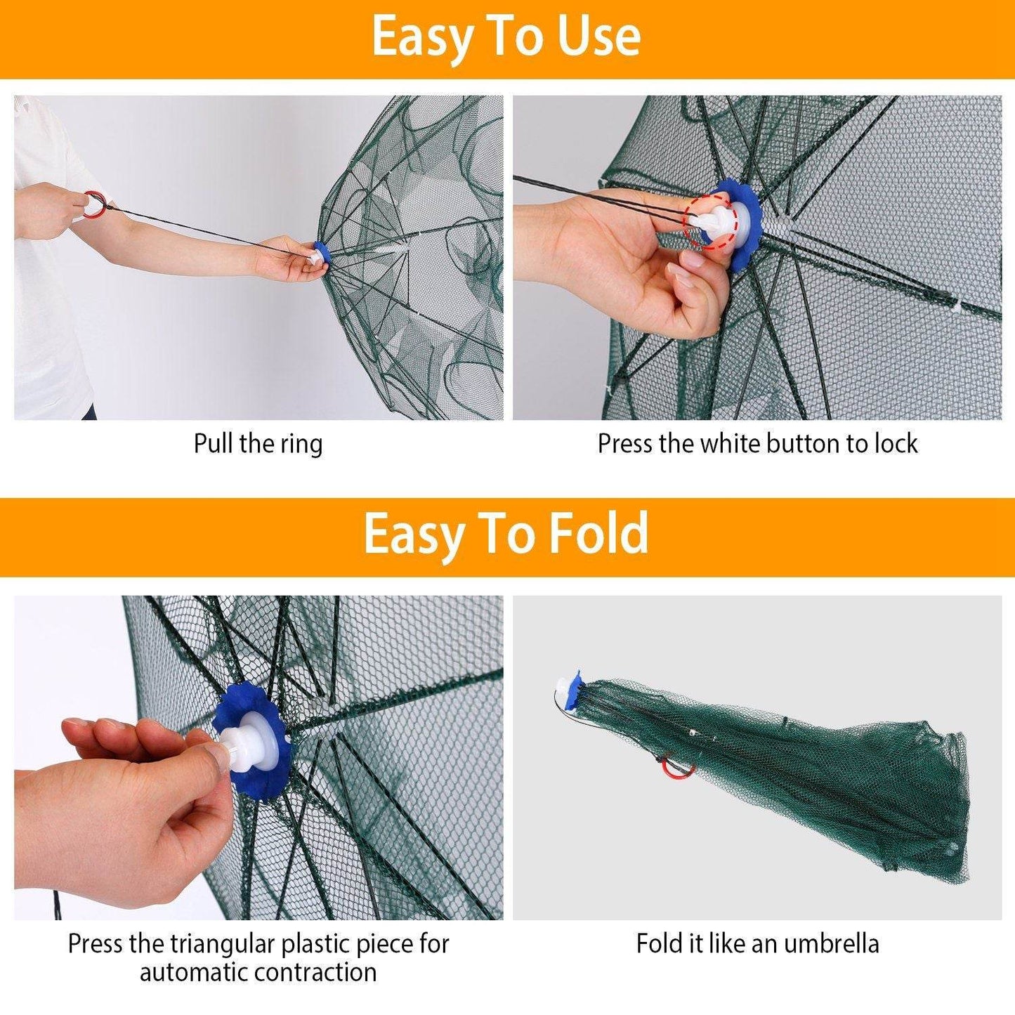 Foldable Fishing Bait Trap Net